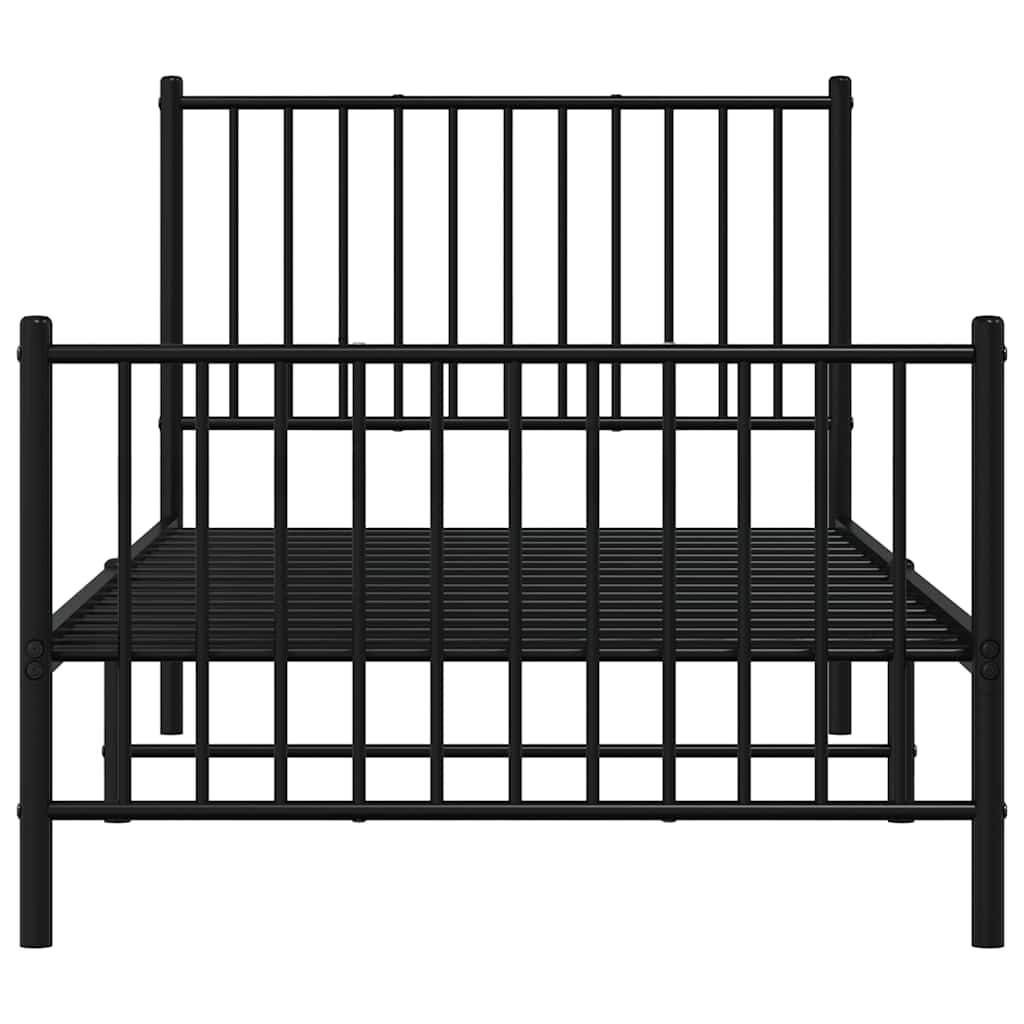 vidaXL Bedframe met hoofd- en voeteneinde metaal zwart 90x190 cm, foto 4