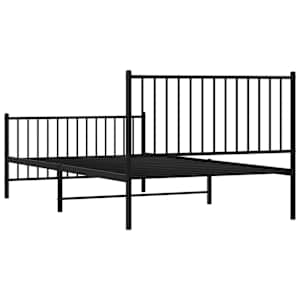 Kovový rám postele s hlavovým a nožním čelem černý 107 x 203 cm - obrázek 7
