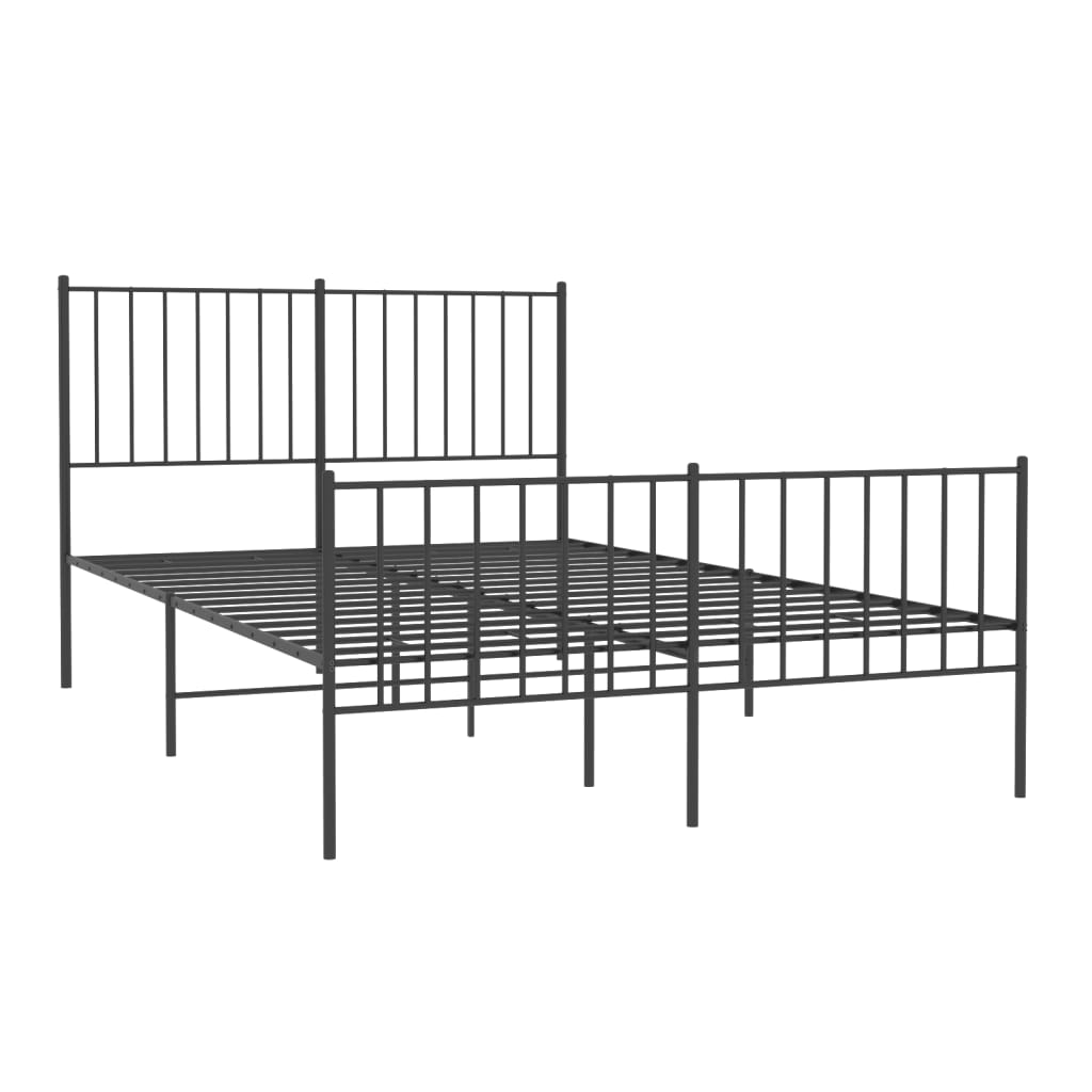 vidaXL Bedframe met hoofd- en voeteneinde metaal zwart 120x190 cm, foto 2