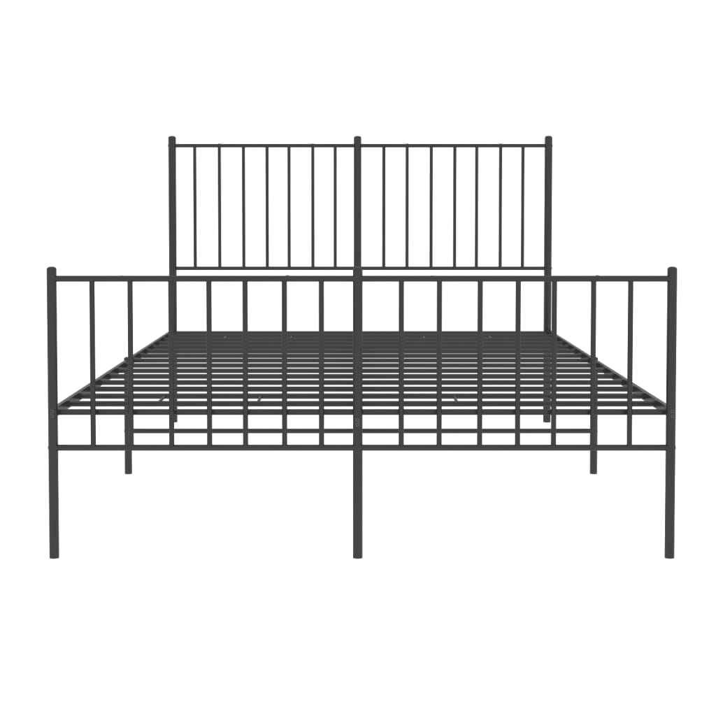 vidaXL Bedframe met hoofd- en voeteneinde metaal zwart 120x190 cm, foto 4