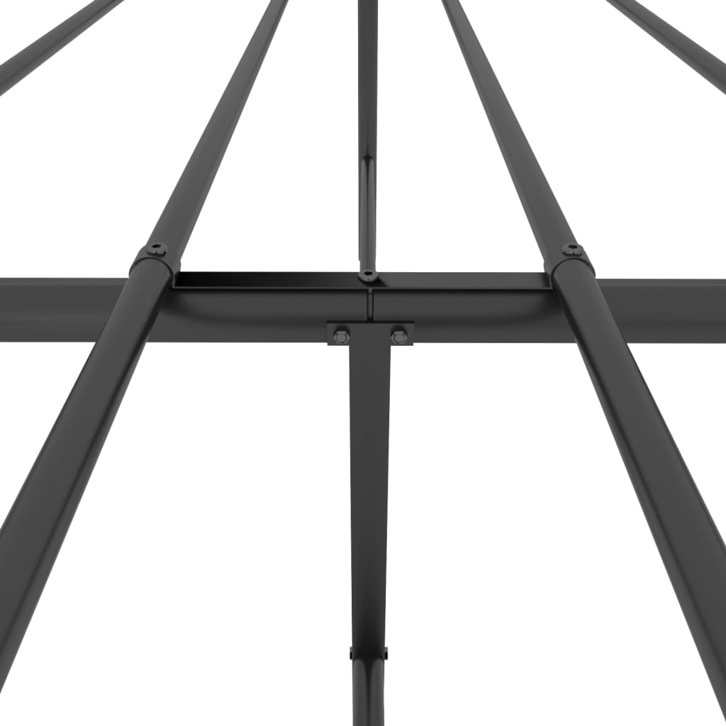 Cadru pat metalic cu tăblie de cap/picioare, negru, 140x200 cm
