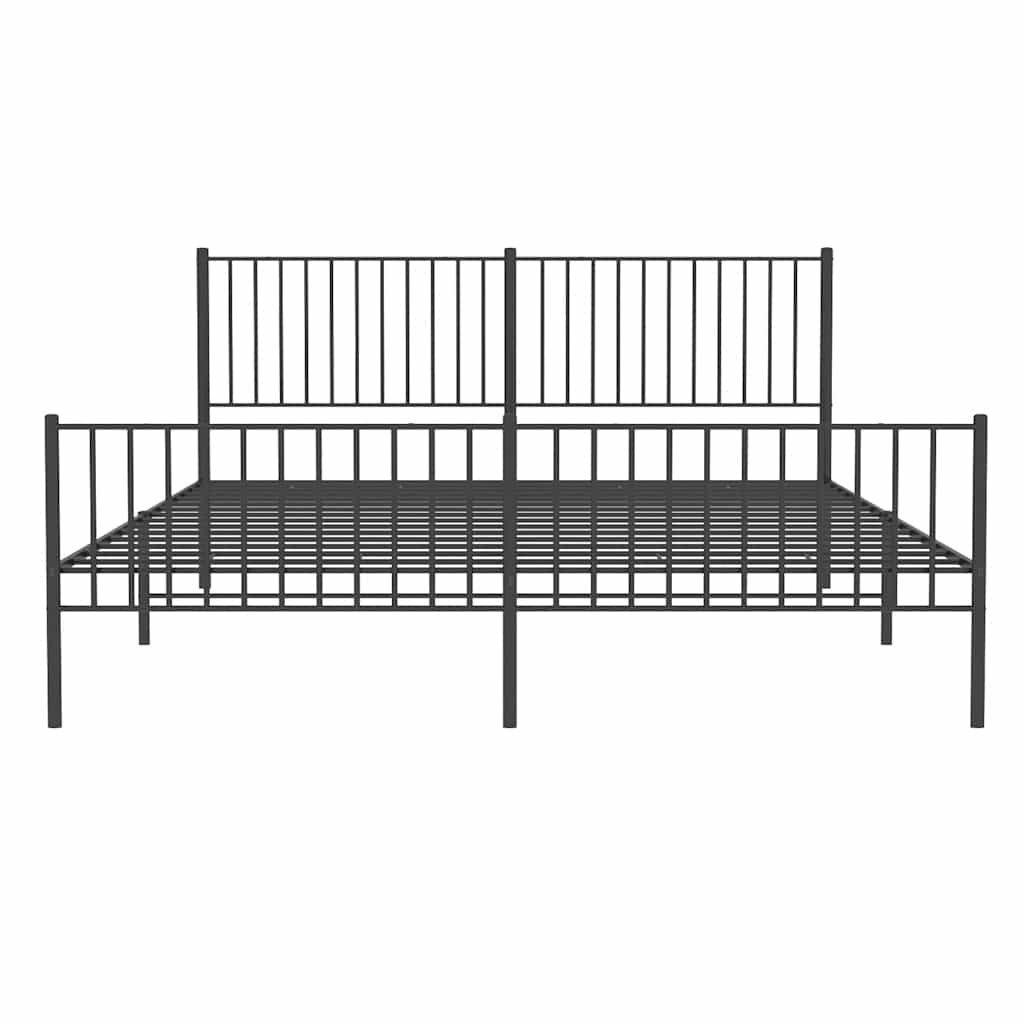 vidaXL Bedframe met voetbord zonder matras metaal zwart 180x200 cm, foto 4