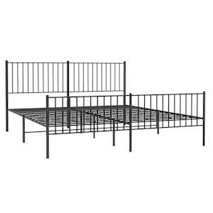 Kovový rám postele bez matrace s nožním čelem černý 180x200 cm - obrázek 3