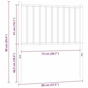 Kovové náhradní čelo postele černé 75 cm - obrázek 7