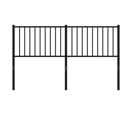 vidaXL Huvudgavel metall svart 150 cm