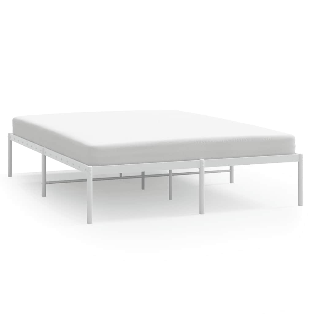 vidaXL Bedframe metaal wit 140x190 cm, foto 3