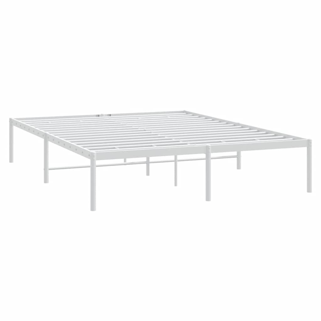 vidaXL Bedframe metaal wit 140x190 cm, foto 2