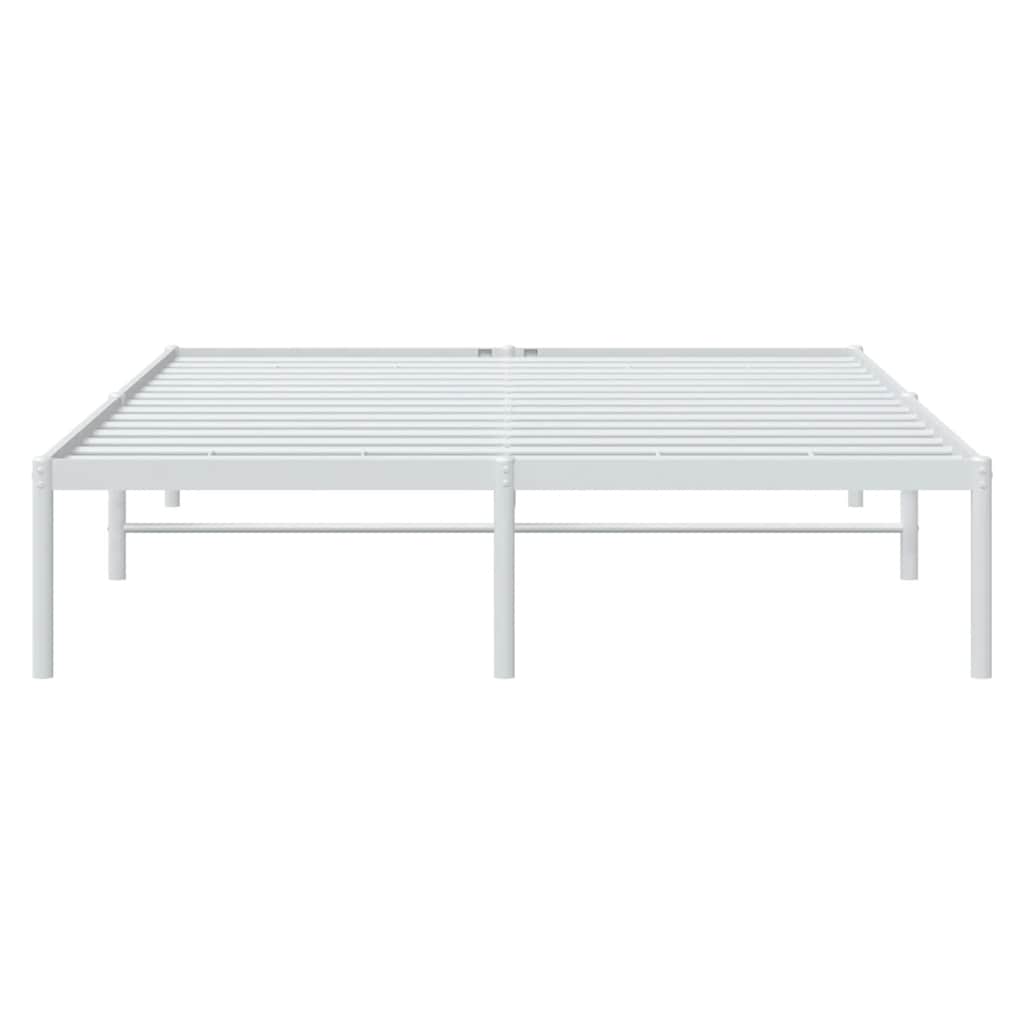 vidaXL Bedframe metaal wit 140x190 cm, foto 4