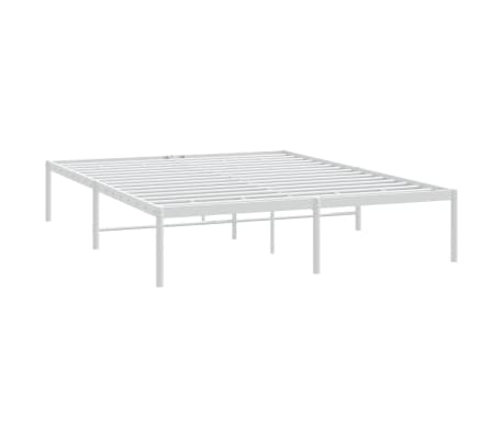 vidaXL Metal Bed Frame without Mattress White 140x190 cm