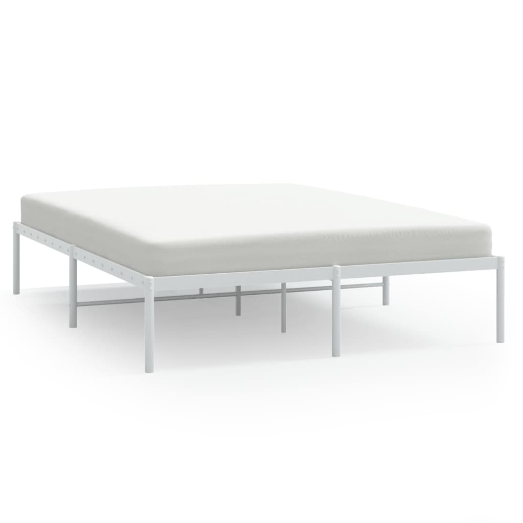 Image of vidaXL Metal Bed Frame White 150x200 cm King Size