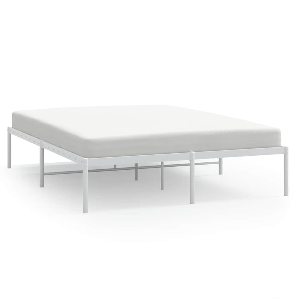 vidaXL Cadru pat metalic, alb, 150x200 cm