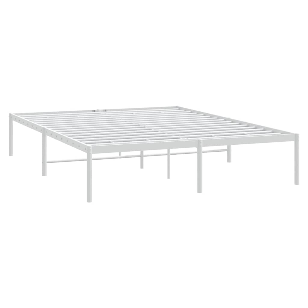vidaXL Bedframe metaal wit 150x200 cm, foto 4