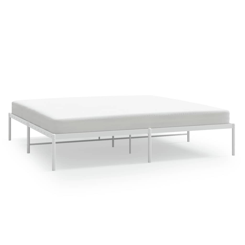 vidaXL Kovový rám postele bílý 183 x 213 cm