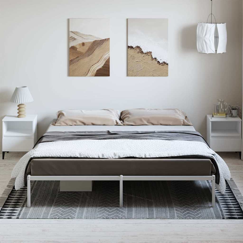 vidaXL Bedframe metaal wit 183x213 cm, foto 2