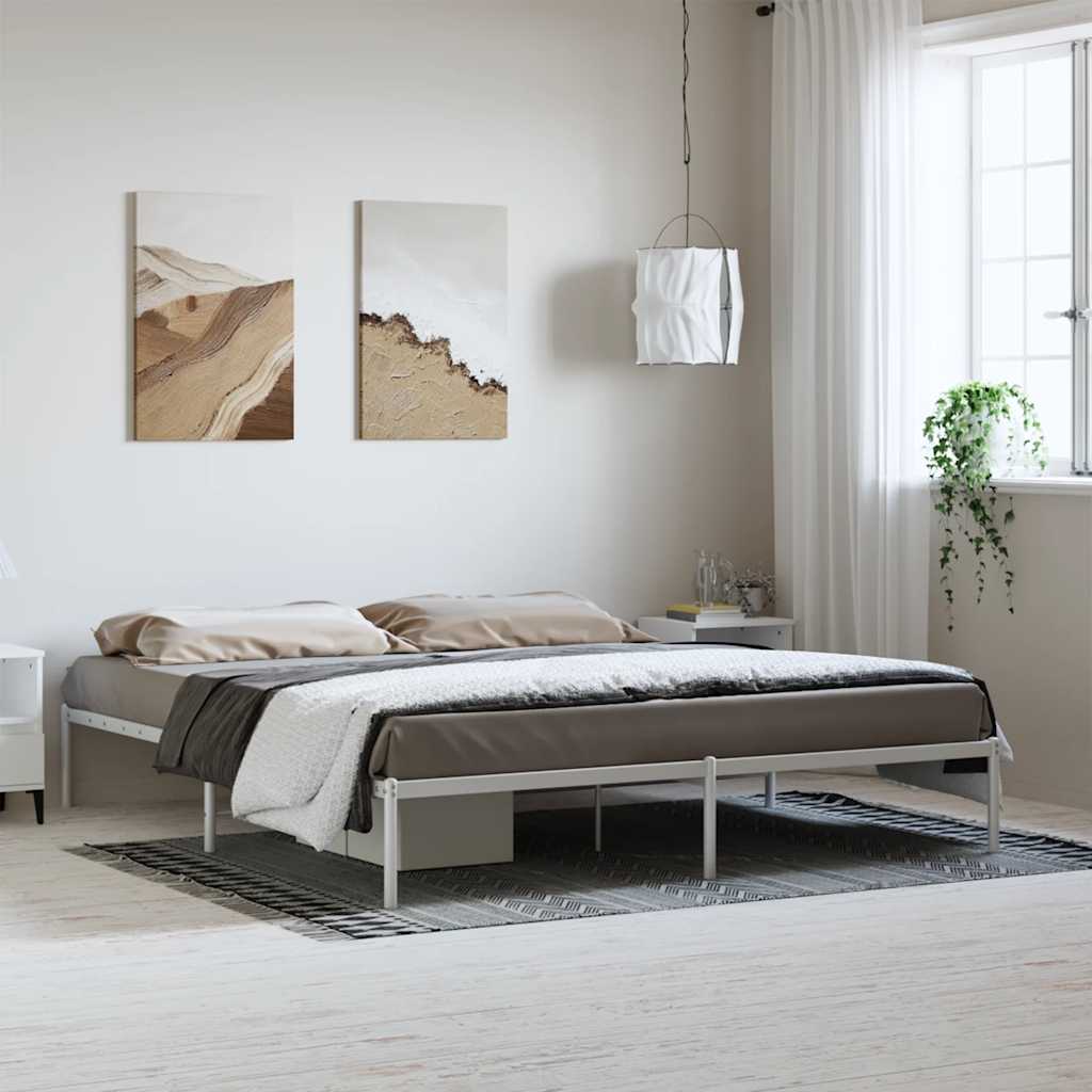 vidaXL Cadru pat metalic, alb, 183x213 cm
