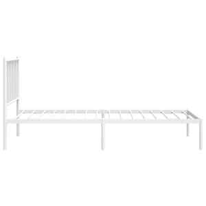 Kovový rám postele bez matrace s čelem bílý 75 x 190 cm - obrázek 6