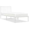 vidaXL metallist voodiraam peatsiga, valge, 80x200 cm