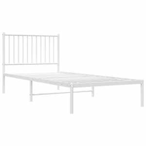 vidaXL Cadre de lit m&eacute;tal sans matelas avec t&ecirc;te de lit blanc 90x200cm