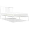 vidaXL metallist voodiraam peatsiga, valge, 100 x 190 cm