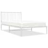 vidaXL metallist voodiraam peatsiga, valge, 107x203 cm