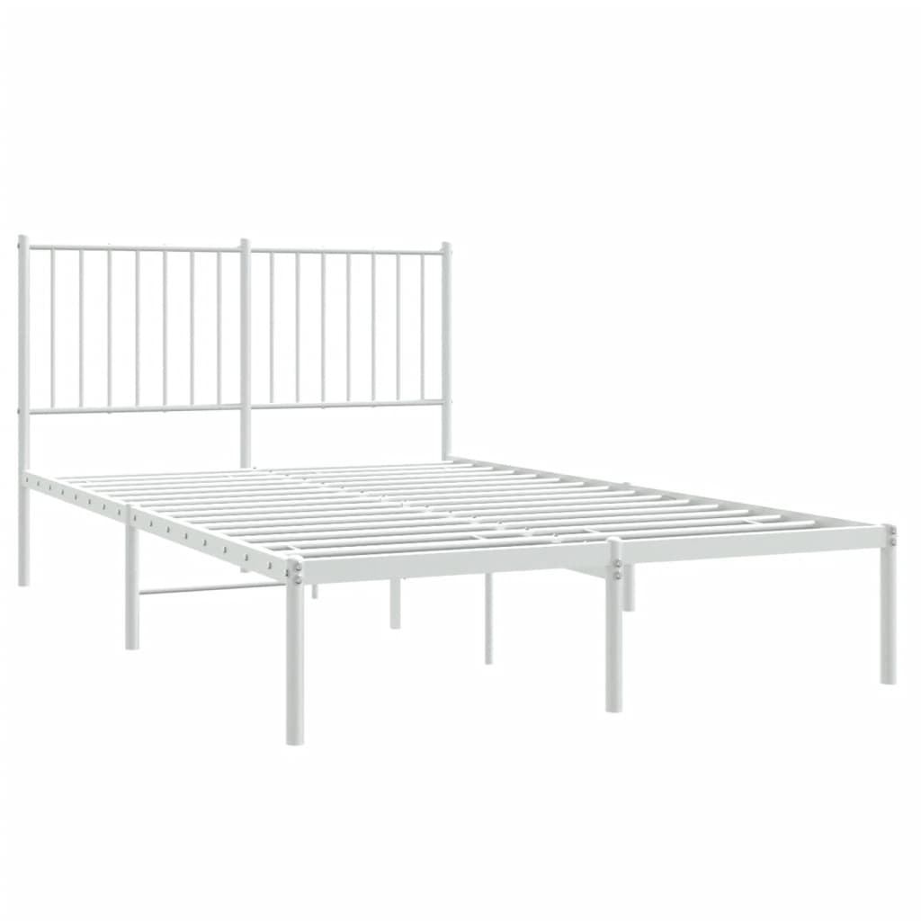 vidaXL Bedframe met hoofdbord metaal wit 120x200 cm, foto 2