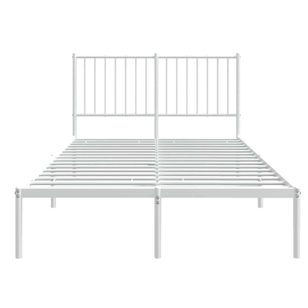 vidaXL Bedframe met hoofdbord metaal wit 120x200 cm, foto 4