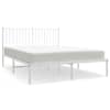 vidaXL metallist voodiraam peatsiga, valge, 135x190 cm