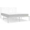 vidaXL metallist voodiraam peatsiga, valge, 140x200 cm