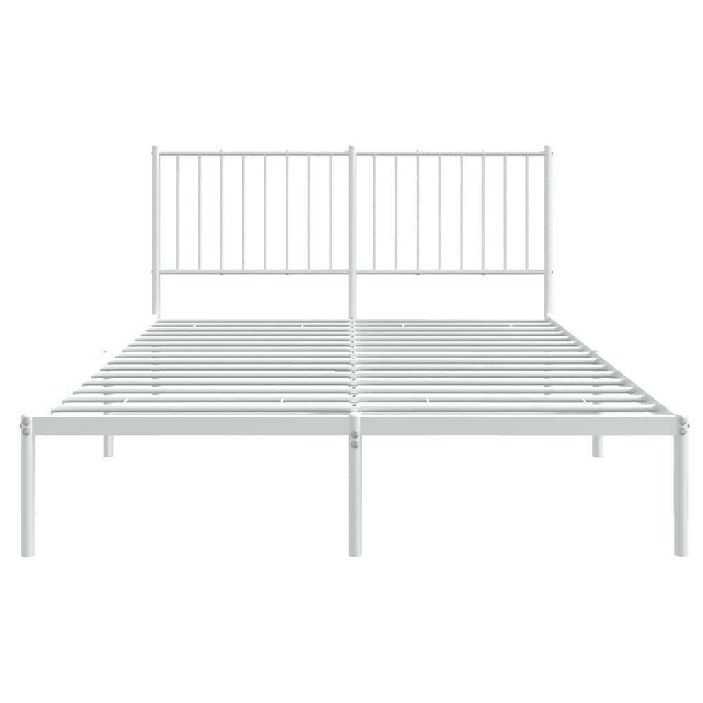 vidaXL Bedframe met hoofdbord metaal wit 140x200 cm, foto 4
