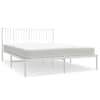 vidaXL metallist voodiraam peatsiga, valge, 160x200 cm