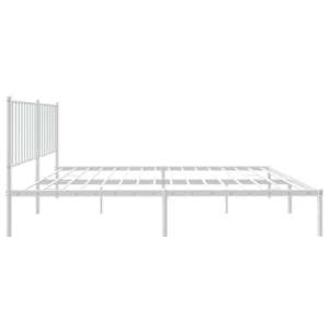 Kovový rám postele s čelem bílý 160 x 200 cm - obrázek 6