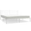 vidaXL metallist voodiraam peatsiga, valge, 183x213 cm
