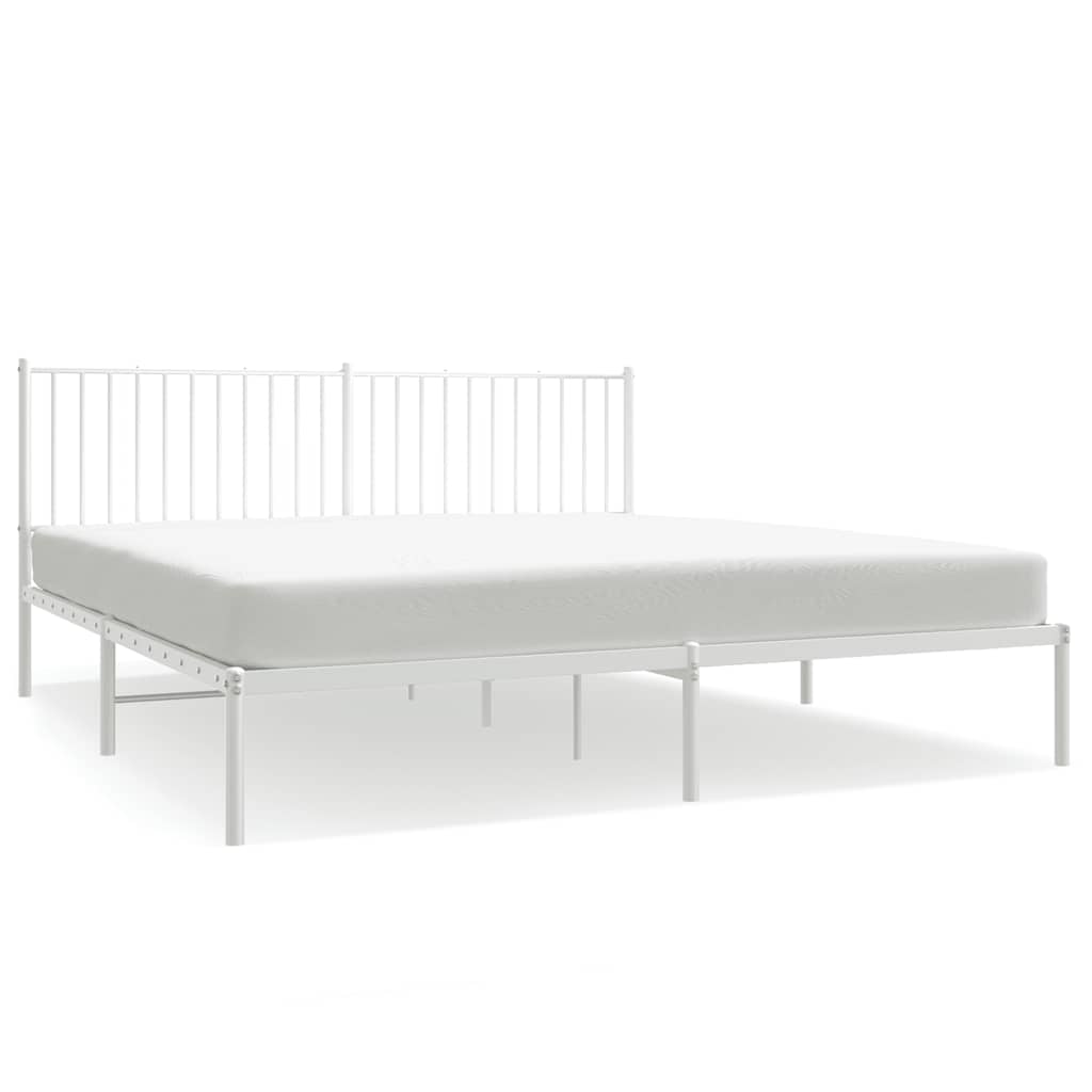 VidaXL Bedframe Met Hoofdbord Metaal Wit 183x213 Cm