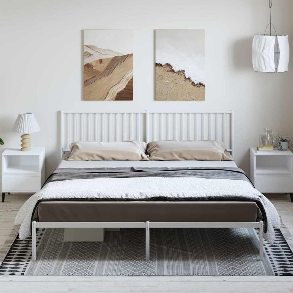 vidaXL Bedframe met hoofdbord metaal wit 183x213 cm, foto 4