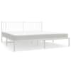 vidaXL metallist voodiraam peatsiga, valge, 193x203 cm