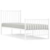 vidaXL metallist voodiraam peatsi ja jalutsiga, valge, 80 x 200 cm