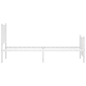 Kovový rám postele s hlavovým a nožním čelem bílý 80 x 200 cm - obrázek 6
