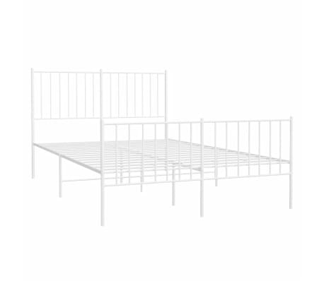 vidaXL Bettgestell mit Kopf- und Fu&szlig;teil Metall Wei&szlig; 120x200 cm