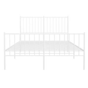 Kovový rám postele s hlavovým a nožním čelem bílý 120 x 200 cm - obrázek 5