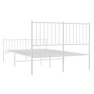 Kovový rám postele s hlavovým a nožním čelem bílý 120 x 200 cm - obrázek 7
