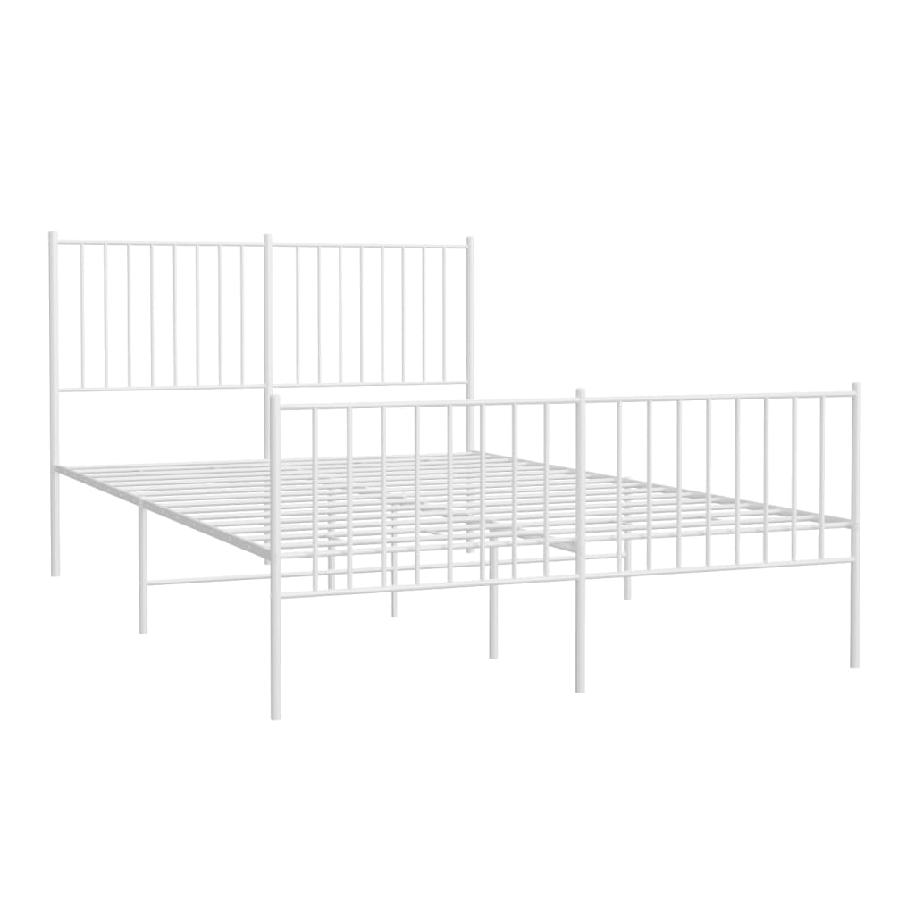 vidaXL fehér fém ágykeret fej- és lábtámlával 140x200 cm