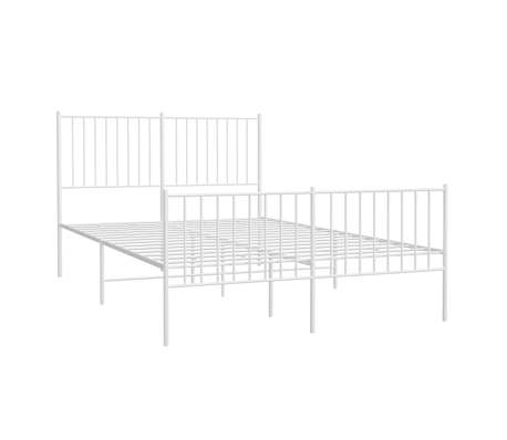 vidaXL Cadre de lit m&eacute;tal sans matelas et pied de lit blanc 140x200 cm