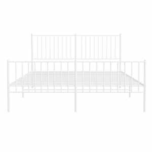 Kovový rám postele s hlavovým a nožním čelem bílý 150 x 200 cm - obrázek 7