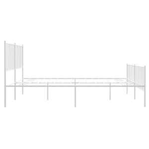 Kovový rám postele s hlavovým a nožním čelem bílý 160 x 200 cm - obrázek 6
