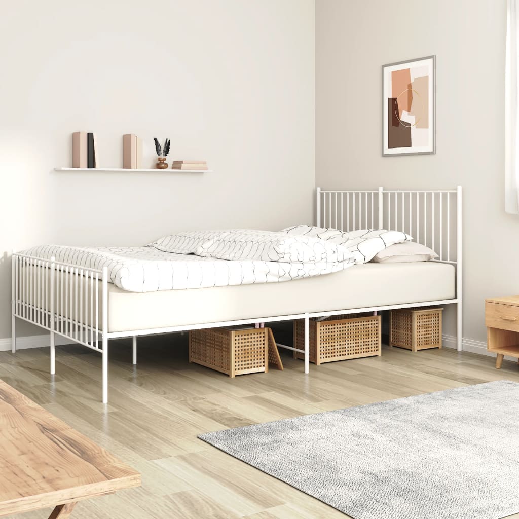 Maison Exclusive Estructura de cama de madera maciza blanco 160x200 cm