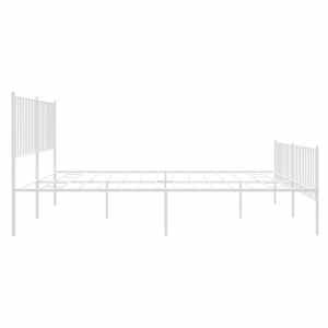 Kovový rám postele s hlavovým a nožním čelem bílý 200 x 200 cm - obrázek 6
