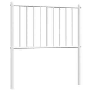 Kovové náhradní čelo postele bílé 75 cm - obrázek 2