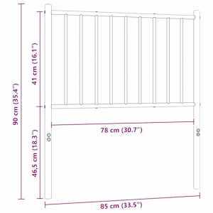 Kovové náhradní čelo postele bílé 80 cm - obrázek 7