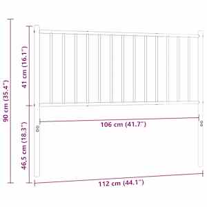 Kovové náhradní čelo postele bílé 107 cm - obrázek 7