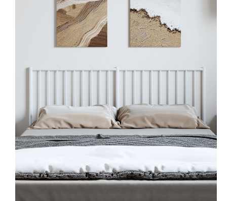 vidaXL T&ecirc;te de lit de remplacement m&eacute;tal blanc 135 cm